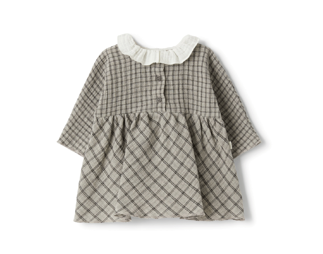 TEDDY & MINOU-DRESS L/S STONE GREY