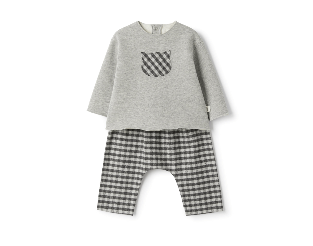 TEDDY & MINOU TWO PIECE SET DARK GREY