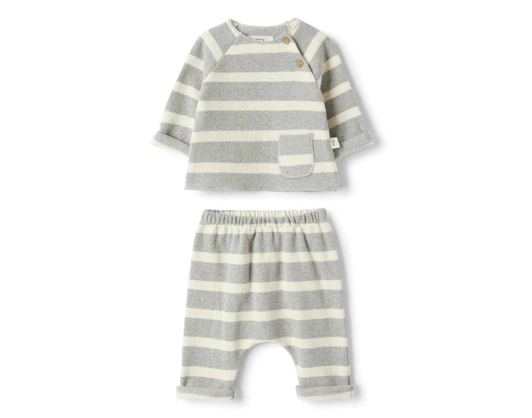 TEDDY & MINOU TWO PIECE SET STONE GREY