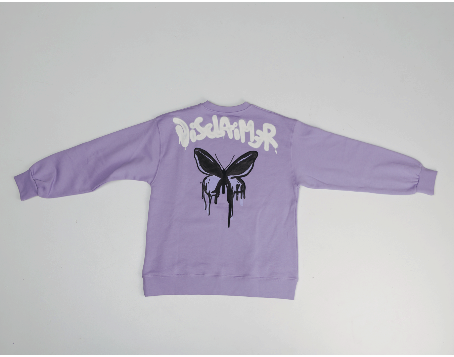 Disclaimer Hoodie Purple,black Butterfly