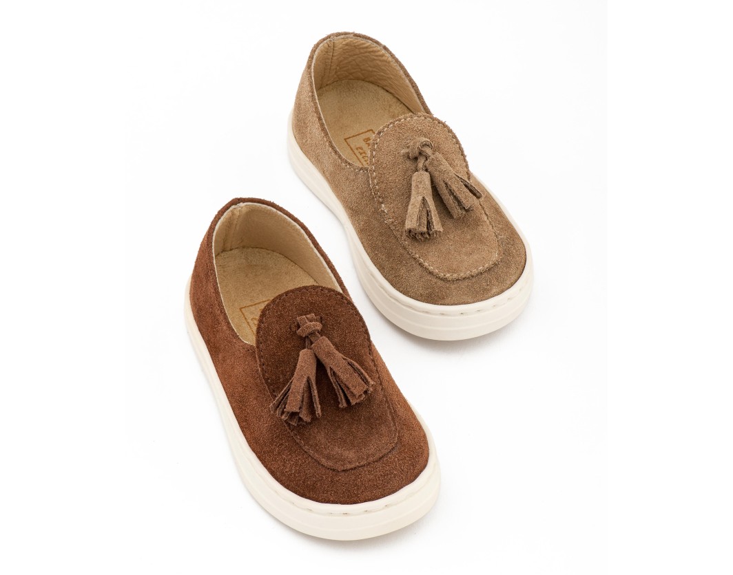 Suede Tasselled Loafers Brown