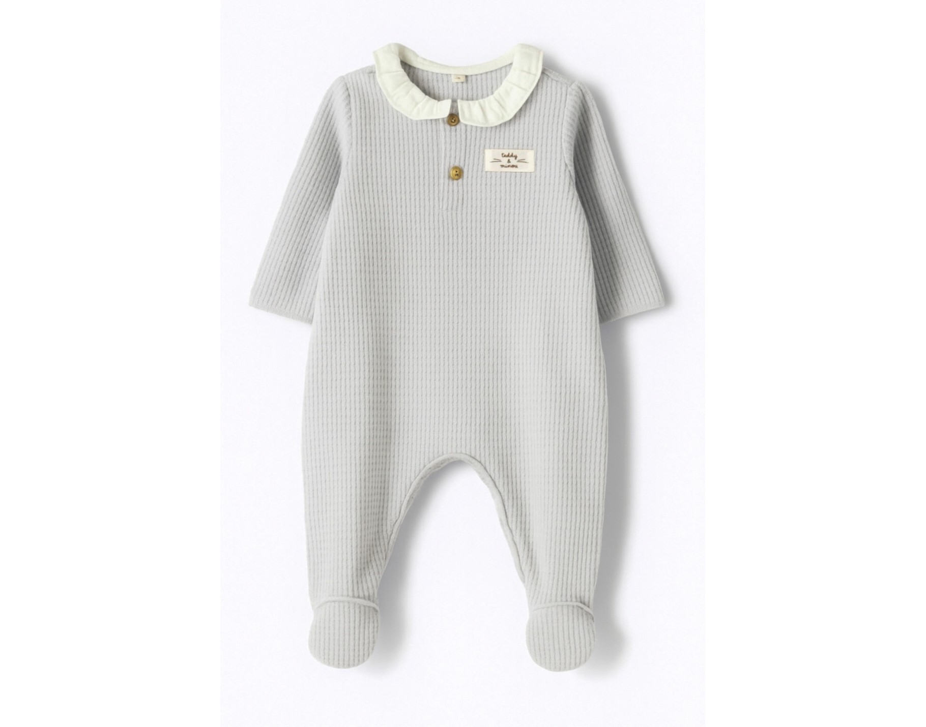 Romper with ruffle neck