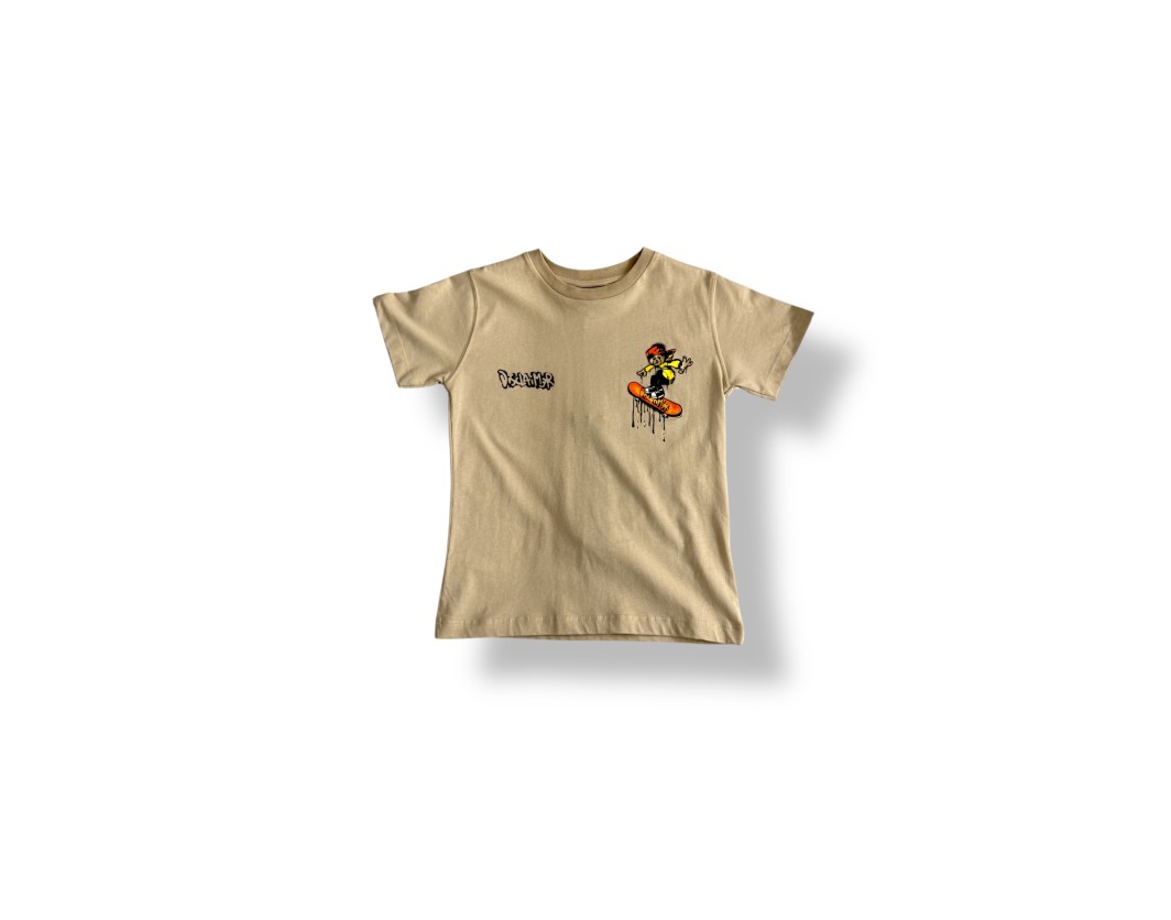 Disclaimer T-shirt with Scateboarder