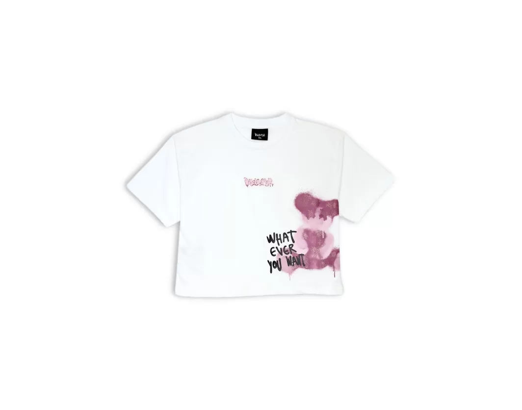 Disclaimer T-shirt White with big Teddy