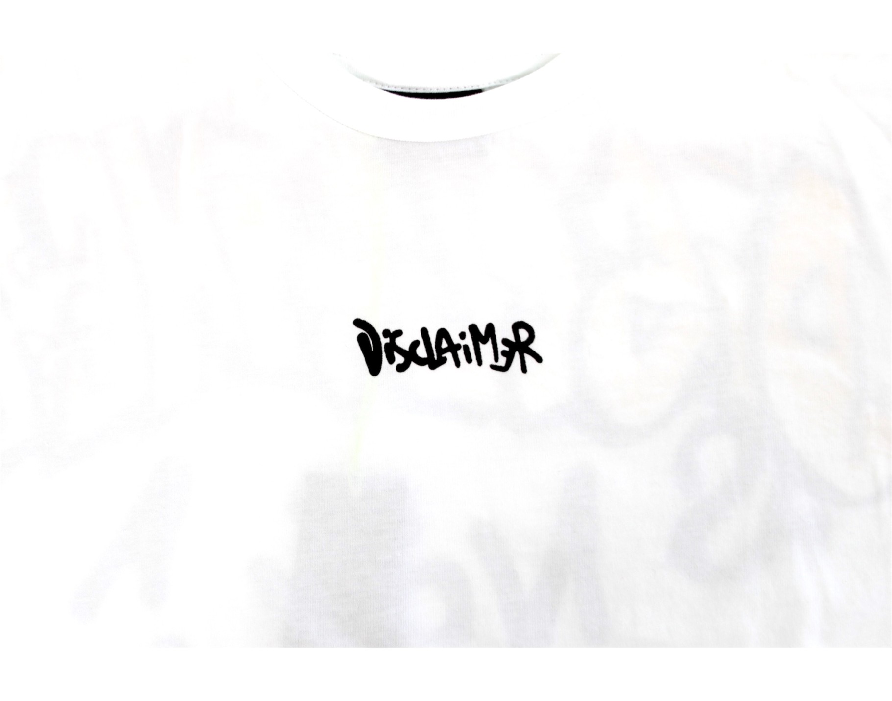 Disclaimer T-shirt White ,Teddy on back
