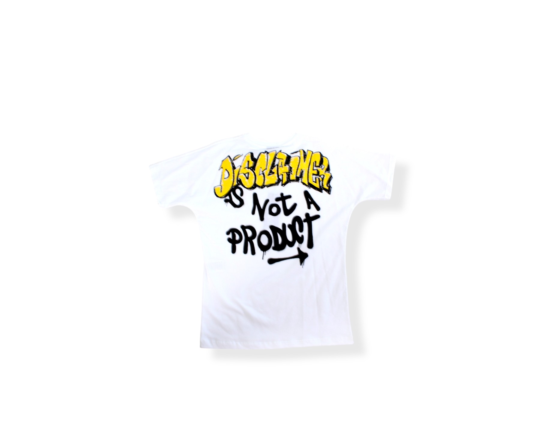 Disclaimer T-shirt White , Yellow DSC on Back