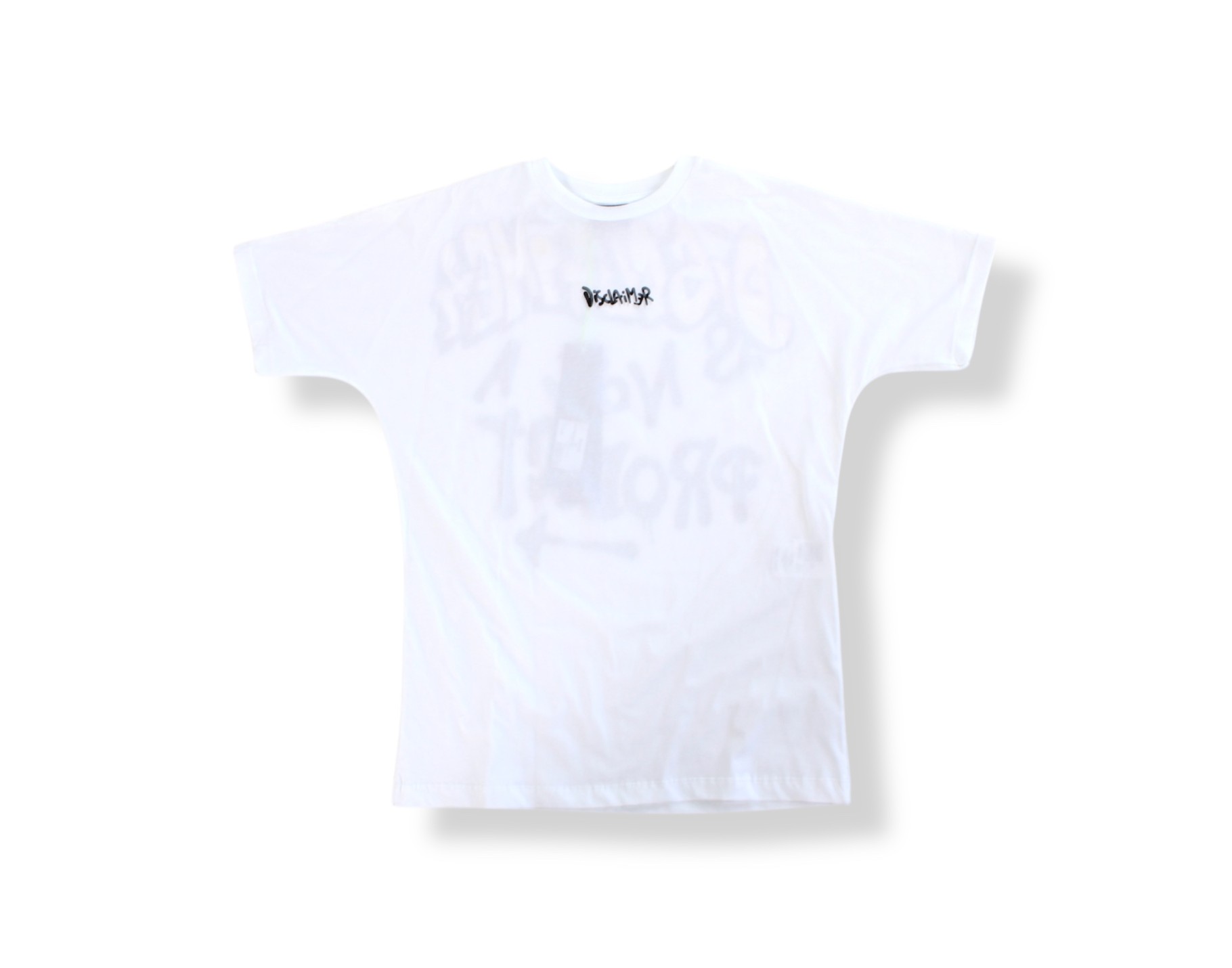 Disclaimer T-shirt White , Yellow DSC on Back