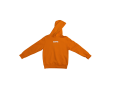 Disclaimer Hoddie letter on back orange