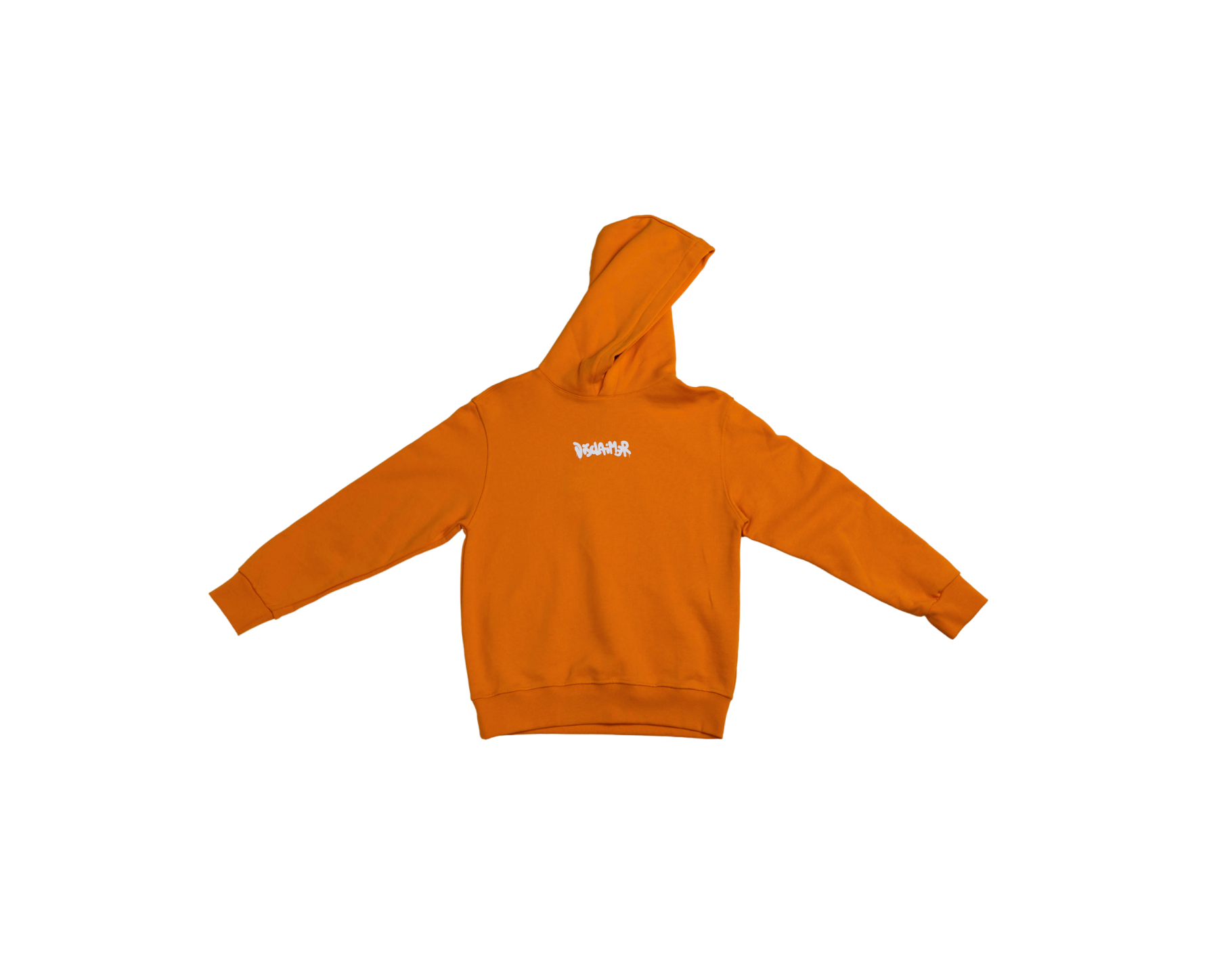 Disclaimer Hoddie letter on back orange