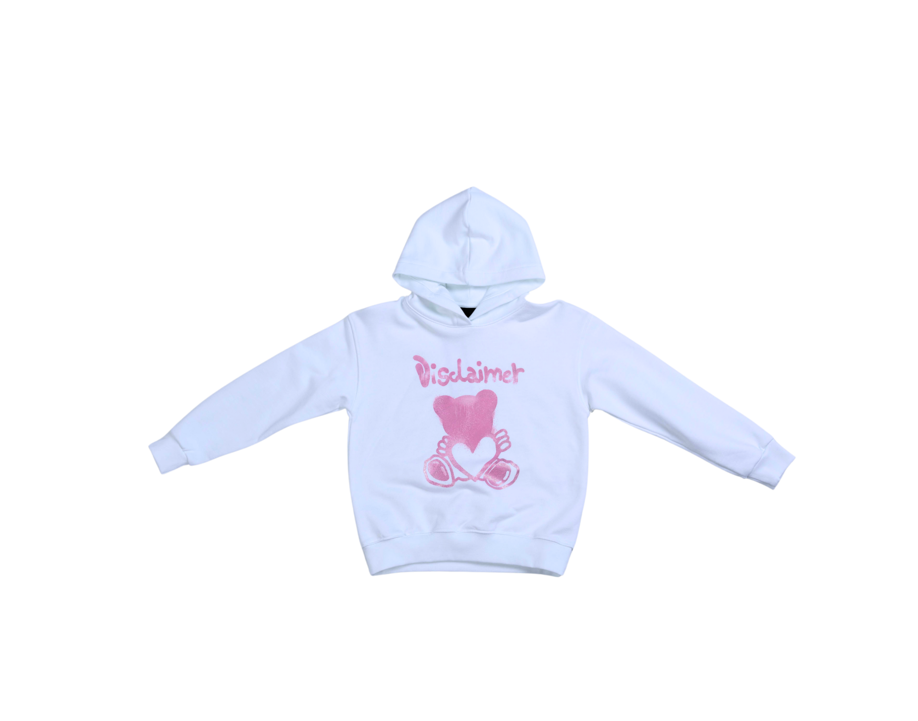 Disclaimer Hoodie white with big teddy