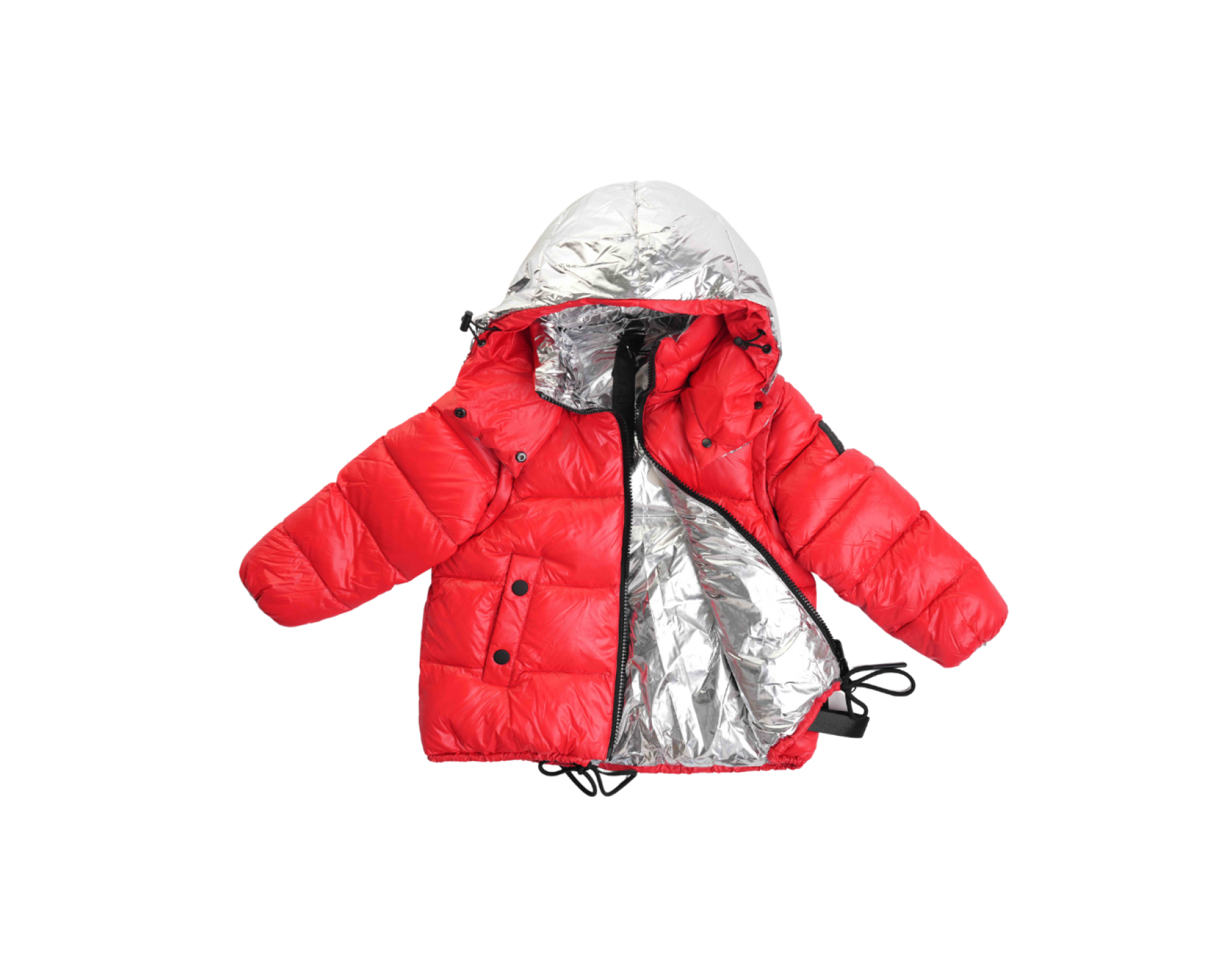 Montereggi Short Reversible Red & Silver Jacket