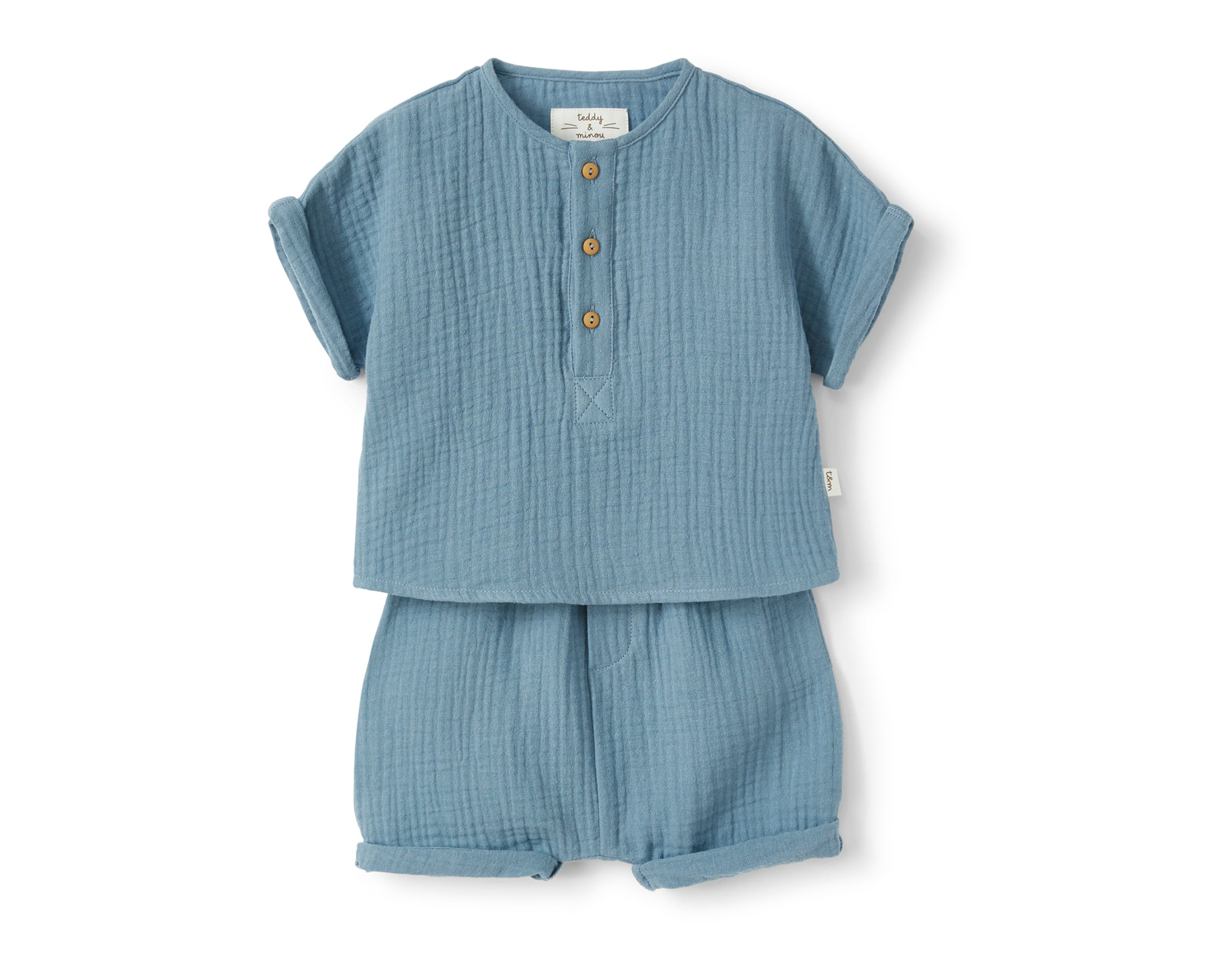 TEDDY & MINOU TWO PIECE SET DENIM BLUE