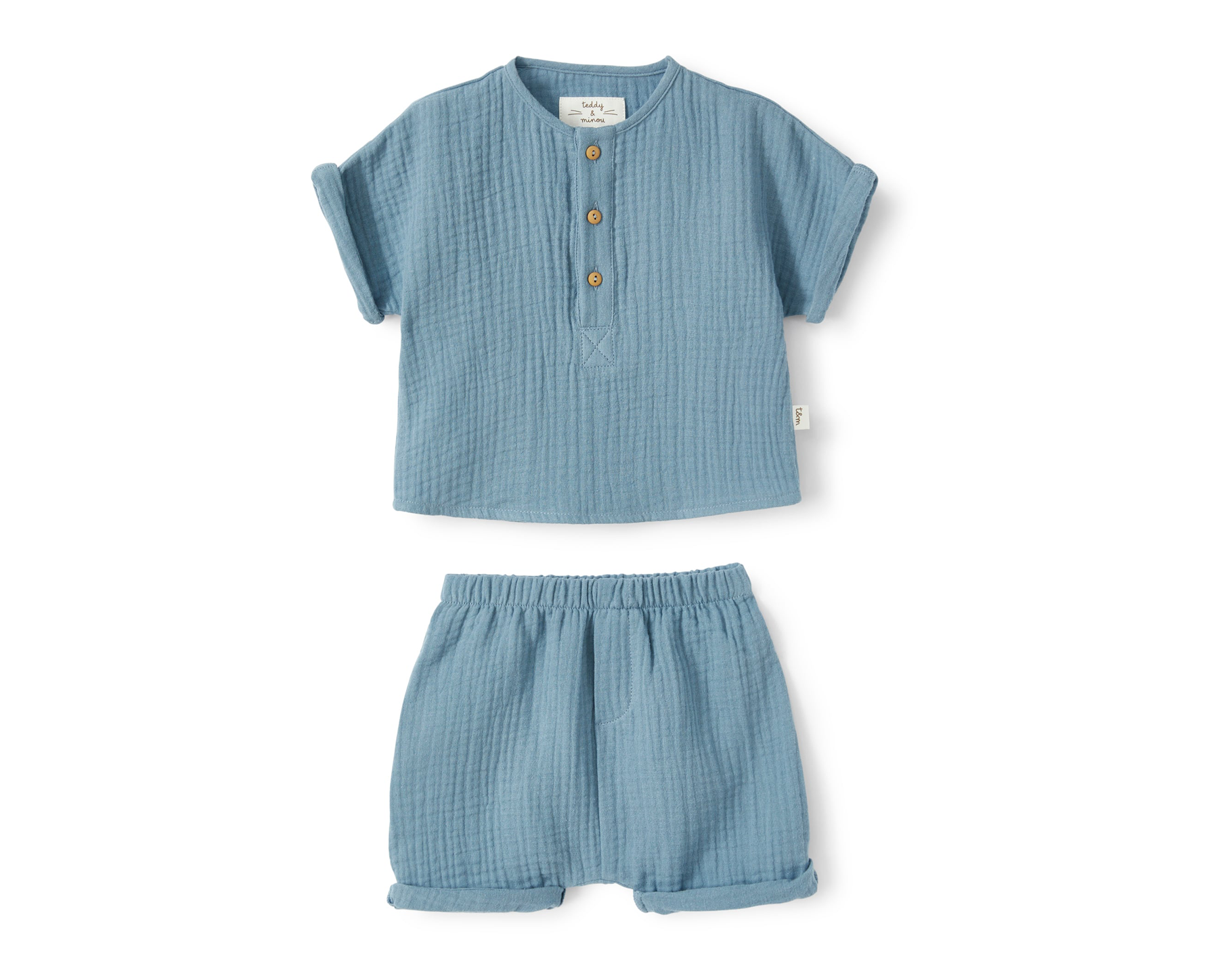 TEDDY & MINOU TWO PIECE SET DENIM BLUE