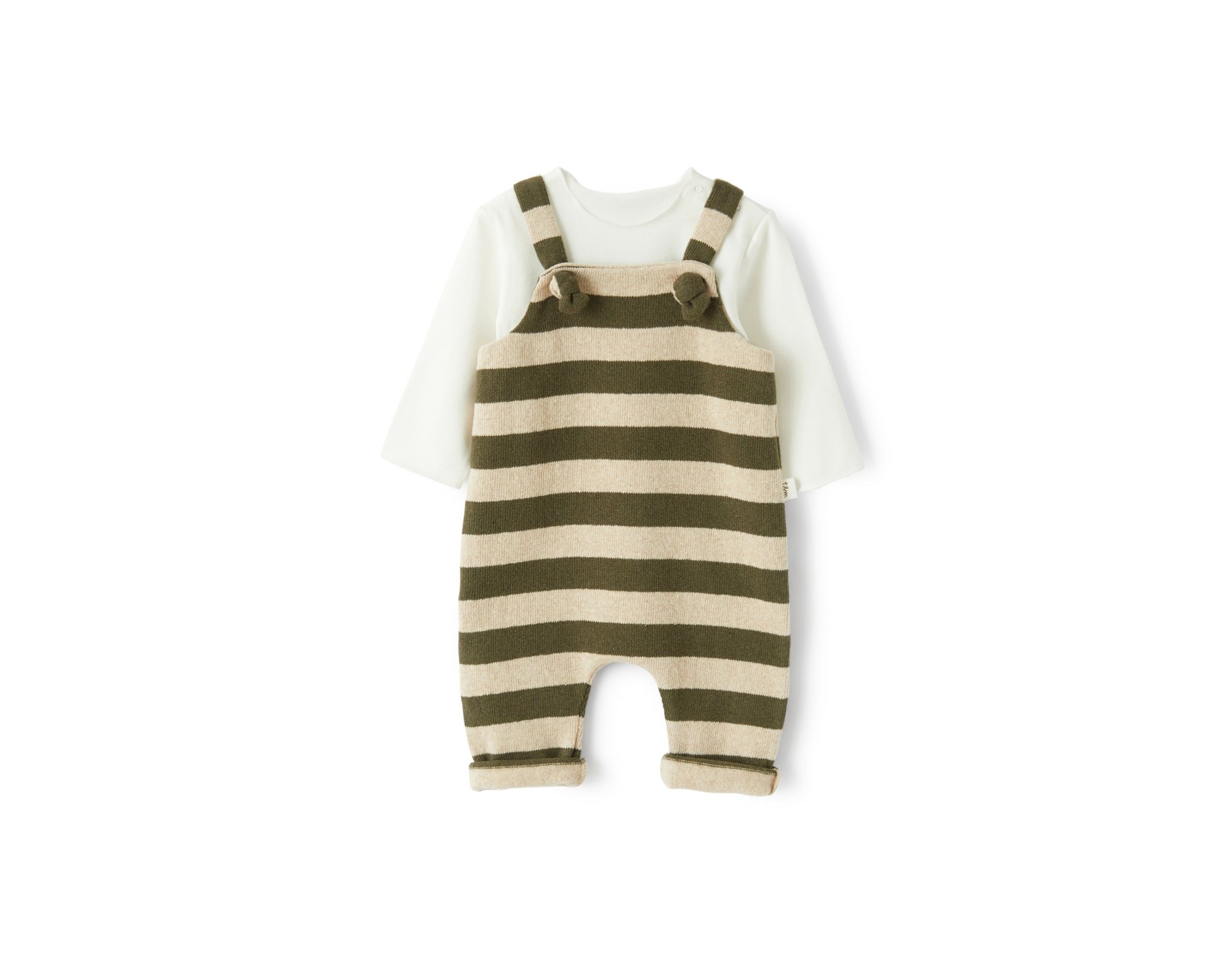 Teddy & Minou Two-piece tricot-knit dungaree set