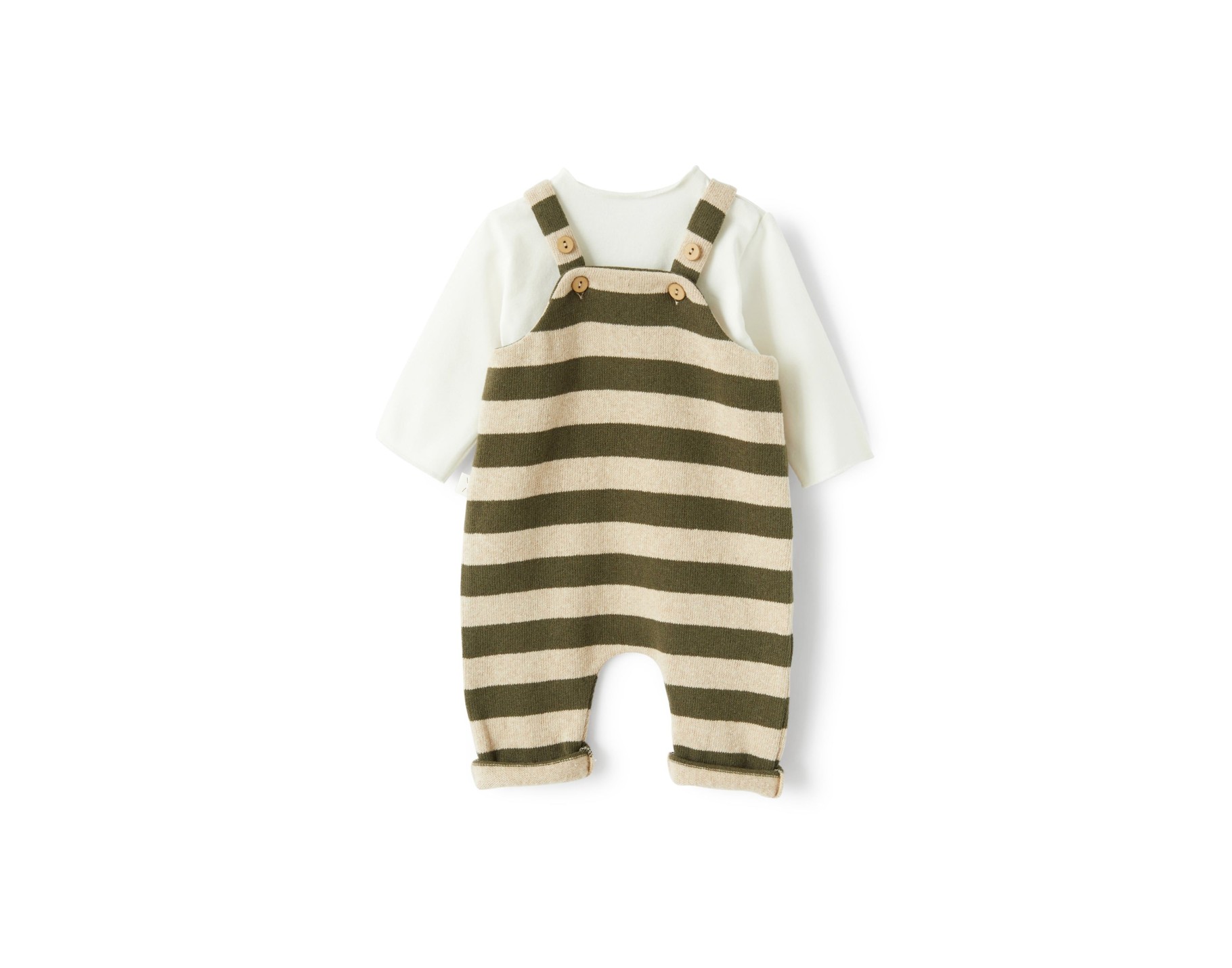 Teddy & Minou Two-piece tricot-knit dungaree set