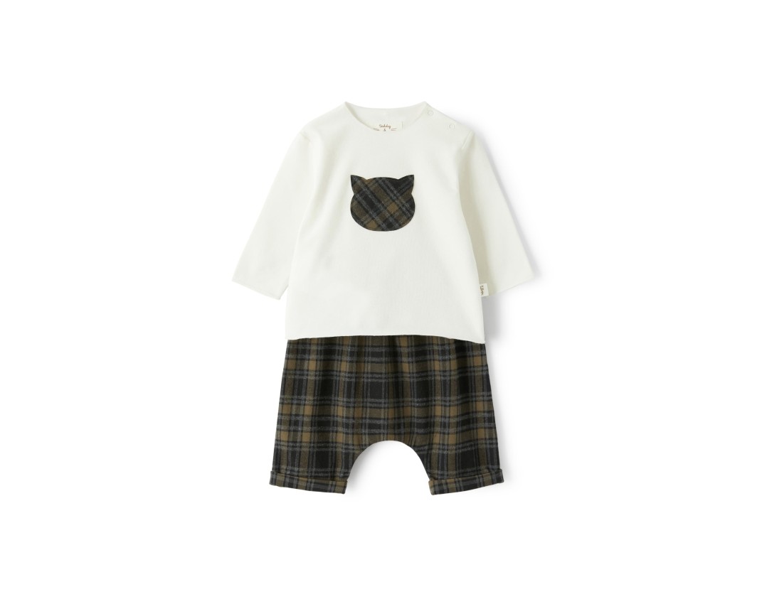 Teddy & Minou Two-piece set in checked technowool