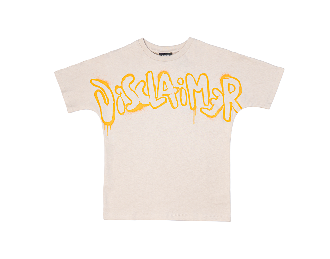 DISCLAIMER T-SHIRT  IN JERSEY/BEIGE