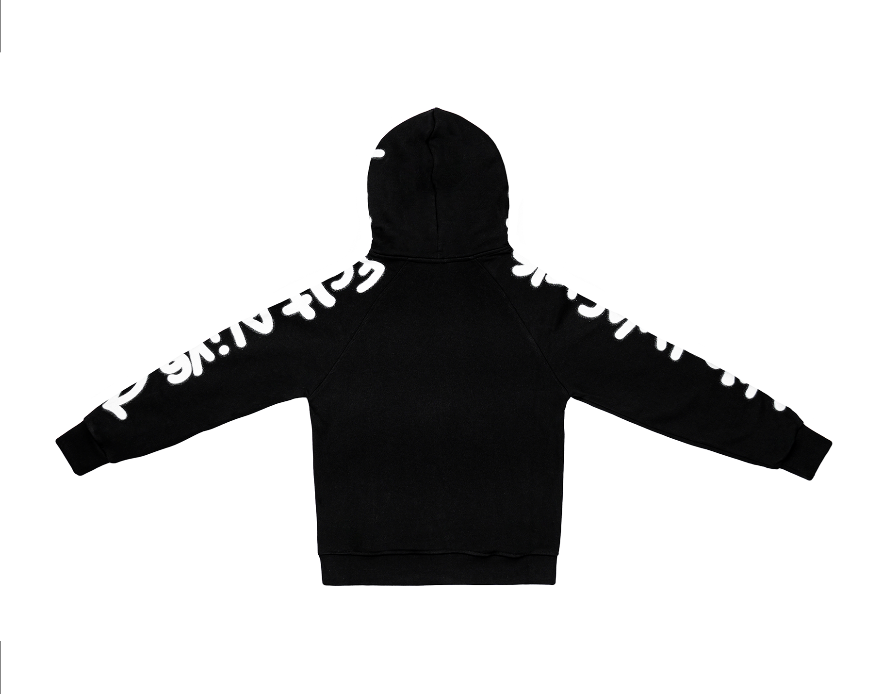 DISCLAIMER HOODIE IN FELPA/B LACK