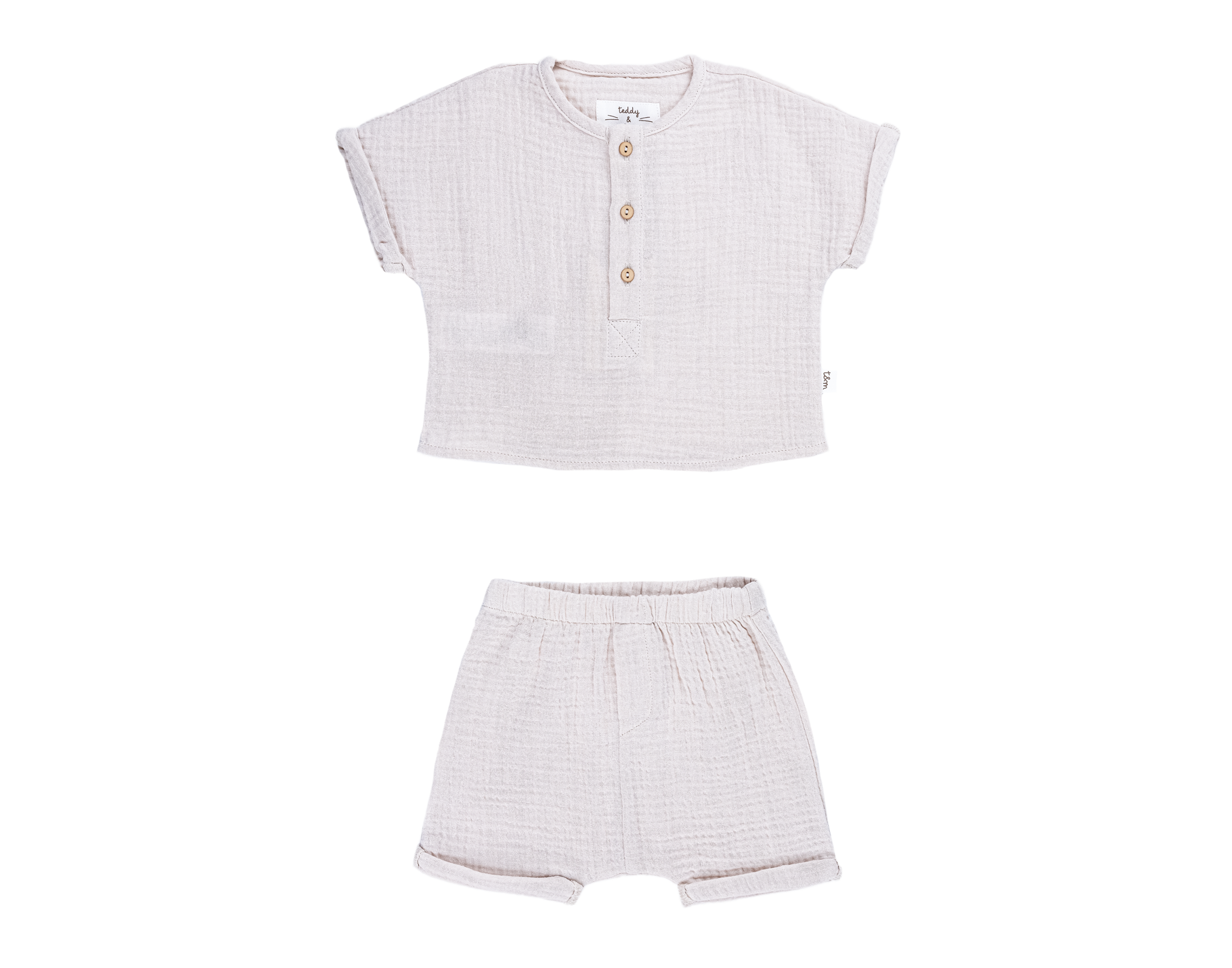 TEDDY & MINOU TWO PIECE SET BARLEY BEIGE