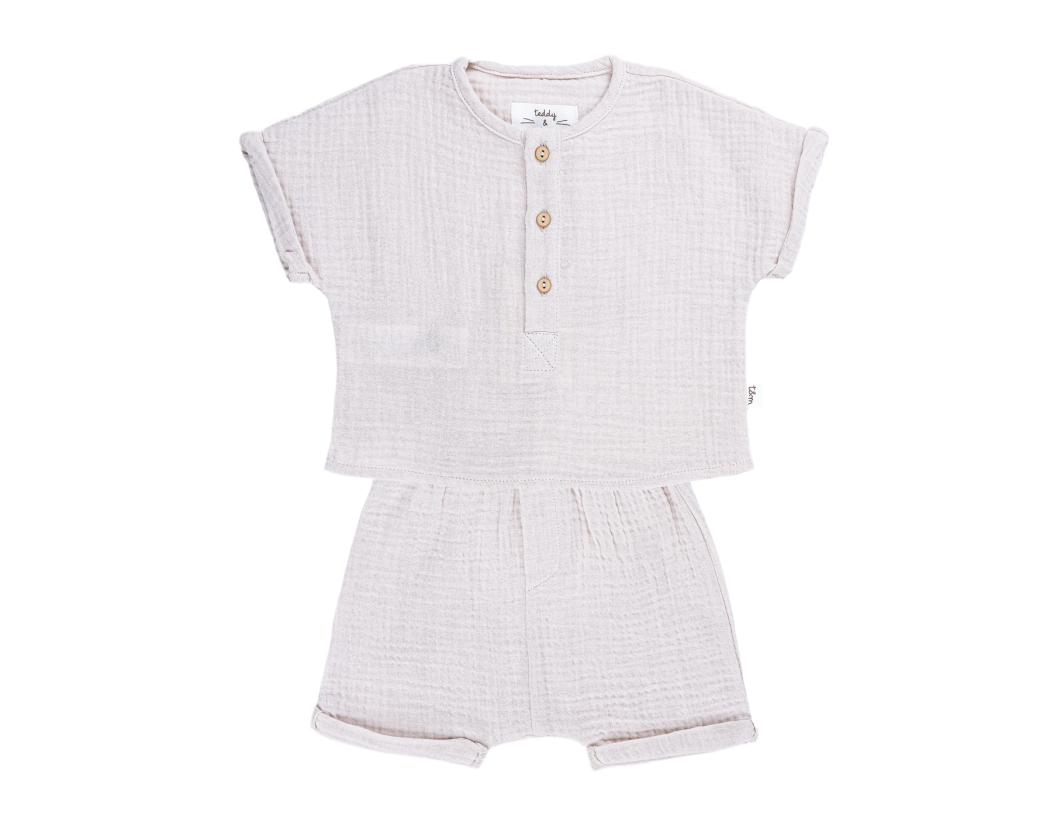 TEDDY & MINOU TWO PIECE SET BARLEY BEIGE