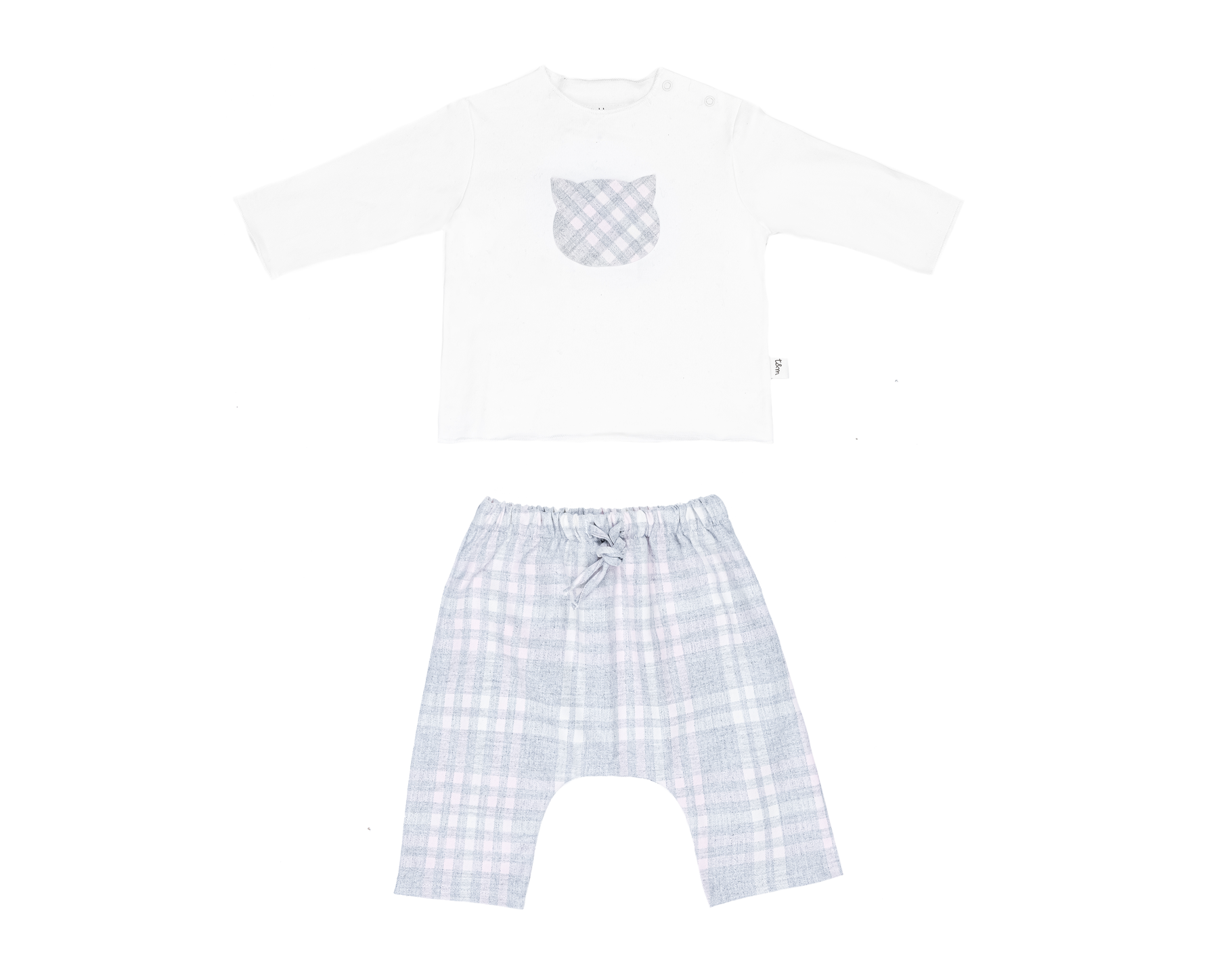 Teddy&Minou Two-piece set in checked technowool